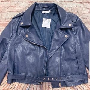 Blue faux leather Jacket